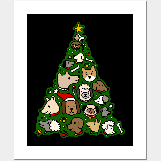 Christmas Tree Dog Lover Holiday Wall Art by Trippycollage